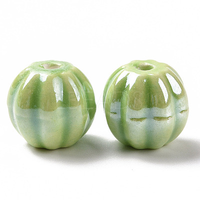 Glazed Porcelain Beads PORC-G010-01G-1