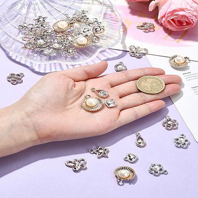 12 Styles ABS Plastic & CCB Plastic Pendants KY-YW0001-67-1