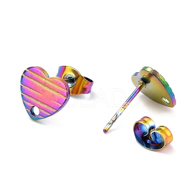 Ion Plating(IP) 304 Stainless Steel Stud Earring Findings STAS-I183-03A-M-1