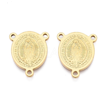 Ion Plating(IP) 201 Stainless Steel Rosary Center Connector Charms STAS-T064-47G-1