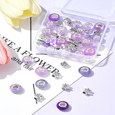DIY Tibetan Style Alloy & Resin European Beads Making Finding Kits DIY-FS0006-78D-1