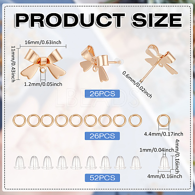 26Pcs Bowknot Brass Earring Findings DIY-ME0001-09G-1
