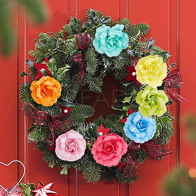 36Pcs 12 Colors Silk Rose Flower AJEW-GF0007-01-1