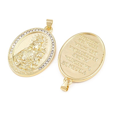 Brass Micro Pave Clear Cubic Zirconia Pendants KK-L275-59G-02-1