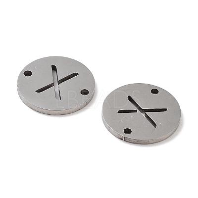 Non-Tarnish 201 Stainless Steel Hollow Flat Round Links FIND-R149-03X-P-1