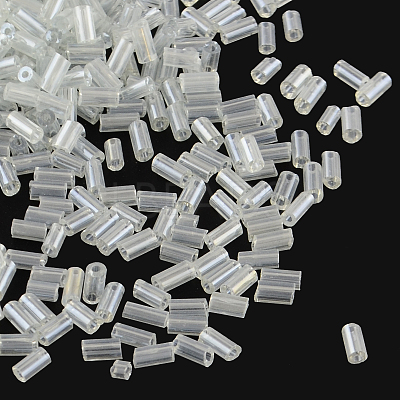 Pearlized Glass Bugle Beads SEED-R010-101-1