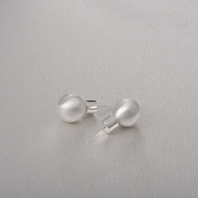Round Ball Drawbench Brass Ear False Plugs for Women LS-EJEW-G391-24D-S-1