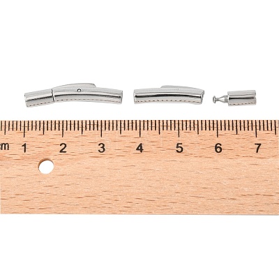 Tarnish Resistant Column 304 Stainless Steel Bayonet Necklace Clasps X-STAS-O035-05-1