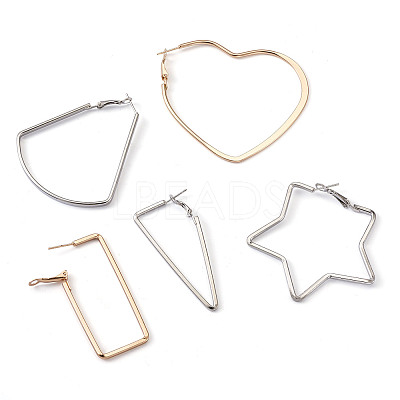 Iron Hoop Earrings EJEW-TA0010-07-1