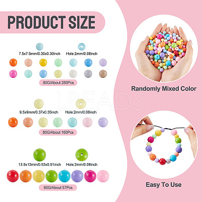 502Pcs 3 Styles Opaque Acrylic Beads OACR-TA0004-34-1