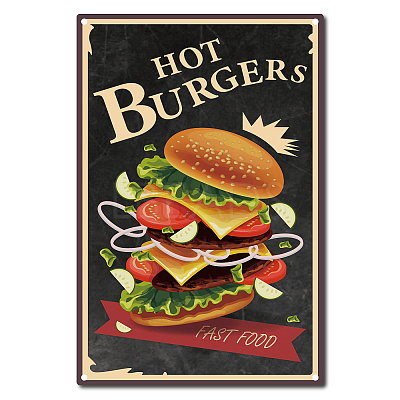 Vintage Metal Tin Sign AJEW-WH0157-035-1