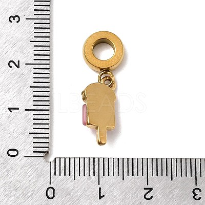 304 Stainless Steel Enamel & Cat Eye European Dangle Charms STAS-D153-22A-G-1