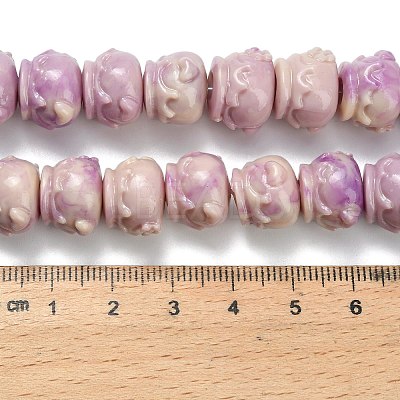 Synthetic Coral Dyed Carved Beads BSHE-H114-03B-1
