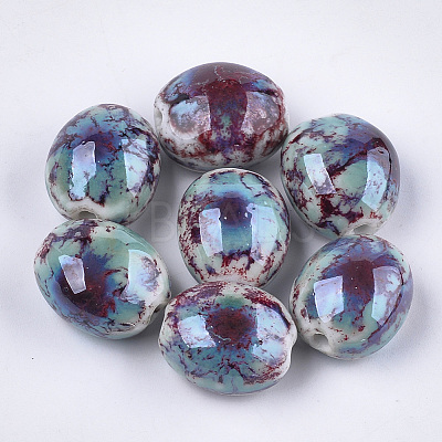 Handmade Porcelain Beads X-PORC-S498-26E-1
