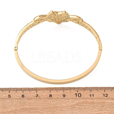 Halloween 304 Stainless Steel Crystal Rhinestone Heart Bat Open Hinged Bangles for Women SA-CBA7A40-06G-1