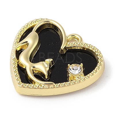 Alloy with Rhinestone Pendants ALRI-U001-03A-G-1