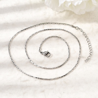 1.3MM 304 Stainless Steel Boston Link Chains Necklaces for Women Men NJEW-Z115-12P-01-1