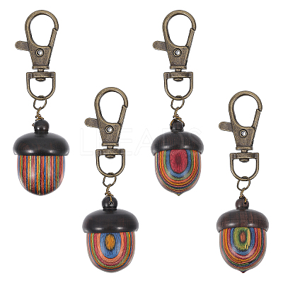 Spray Painted Wooden Pendant Decoration HJEW-AB00442-1
