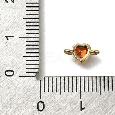 Rack Plating Brass Cubic Zirconia Connector Charms KK-M014-01A-G-1