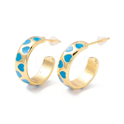 Real 18K Gold Plated Brass Stud Earrings for Women EJEW-I684-06G-RS-1