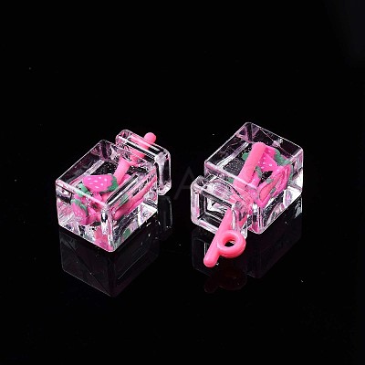 Imitation Drink Resin Pendants CRES-S359-32H-1
