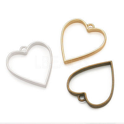 Rack Plating Alloy Open Back Bezel Pendants PALLOY-TA0001-28-1