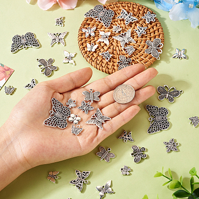 90Pcs 15 Style Tibetan Style Alloy Pendants FIND-TA0003-54-1