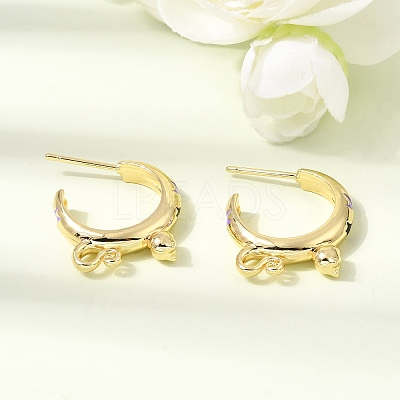 Brass Enamel Stud Earrings KK-CBA8324-23G-1