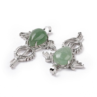 Natural Green Aventurine Teardrop Pendants G-P496-03P-23-1