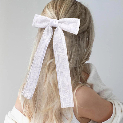 1Box Polyester Alloy Bowknot Hair Clips PHAR-CN0001-03-1