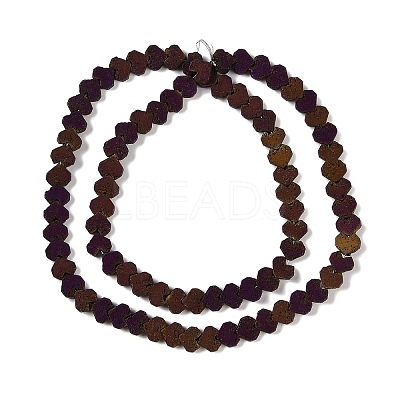 Electroplated Natural Lava Rock Beads Strands G-Q1009-G01-02A-1