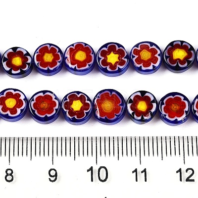 Handmade Millefiori Glass Beads Strands LAMP-N024-21-1