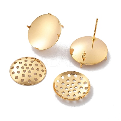 Brass Studs Earring Findings KK-K382-16C-G-1