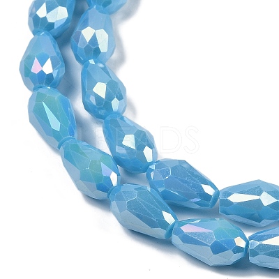 Opaque Solid Color Electroplate Glass Beads Strands EGLA-N013-P6mm-B10-1