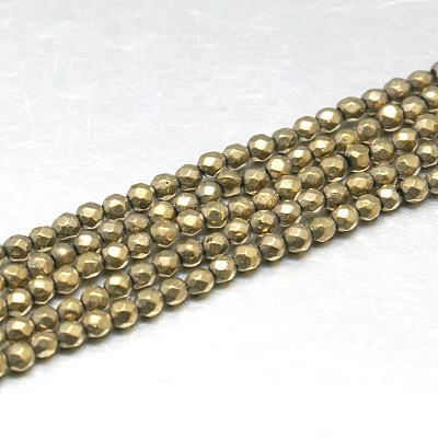 Natural Pyrite Beads Strands X-G-J002-19-1