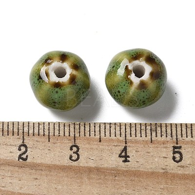 Vintage Porcelain Pumpkin Beads PORC-L080-H13-1
