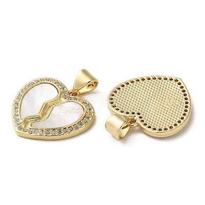 Brass Micro Pave Cubic Zirconia Pendants KK-D057-12G-1