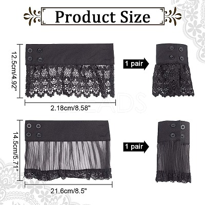 4pcs 2 Style Polyester Oversleeves AJEW-NB0004-02B-1