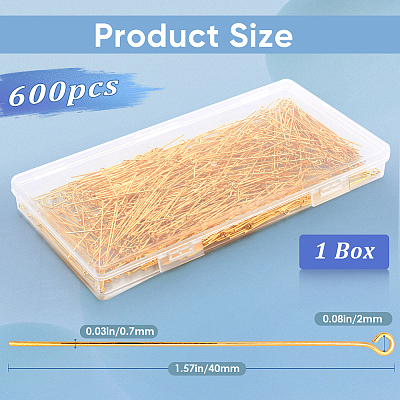 600Pcs Brass Eye Pin KK-SP0001-69C-G-1