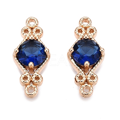 Brass Pave Faceted Glass Connector Charms FIND-T070-03C-1
