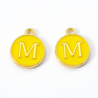 Golden Plated Alloy Enamel Charms X-ENAM-S118-09M-1