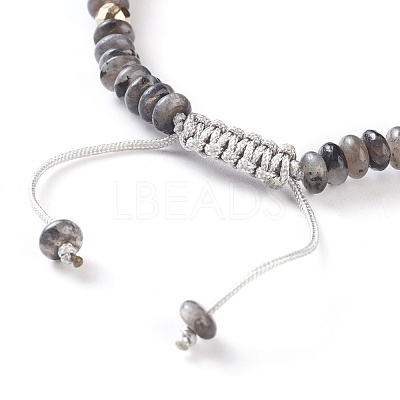 Natural Larvikite Braided Bead Bracelets BJEW-O175-C06-1