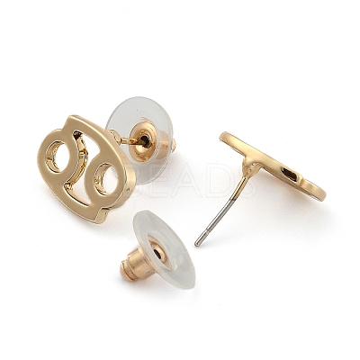 12 Constellation/Zodiac Sign Alloy Stud Earrings EJEW-B025-01G-K-1