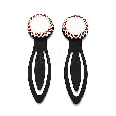 Alloy & Iron Bookmark Cabochon Settings PALLOY-N184-02S-1