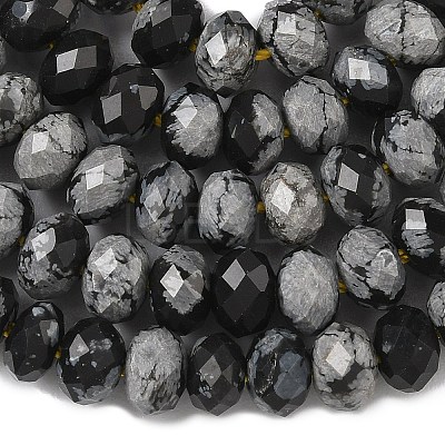 Natural Snowflake Obsidian Bead Strands G-D344-A13-1