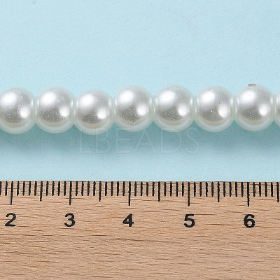 White Glass Pearl Round Loose Beads For Jewelry Necklace Craft Making X-HY-8D-B01-1