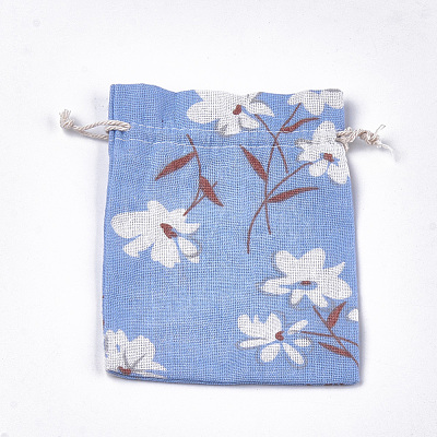 Polycotton(Polyester Cotton) Packing Pouches Drawstring Bags ABAG-T007-02O-1