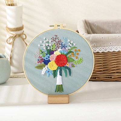 DIY Bouquet Pattern Embroidery Kit LS-DIY-O021-14A-1