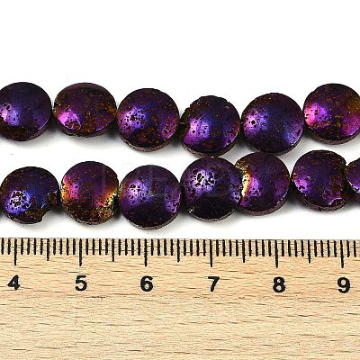 Electroplated Natural Lava Rock Beads Strands G-K388-01C-1