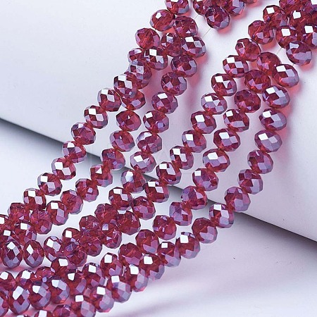 Electroplate Glass Beads Strands X-EGLA-A034-T2mm-A02-1